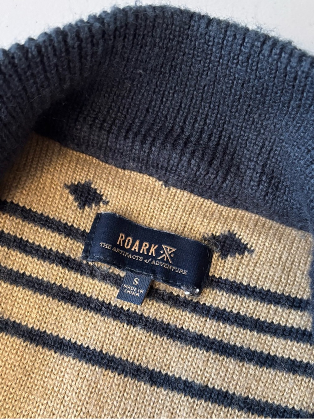 Roark Black & Cream Geometric Knit Cardigan - Picture 8 of 10